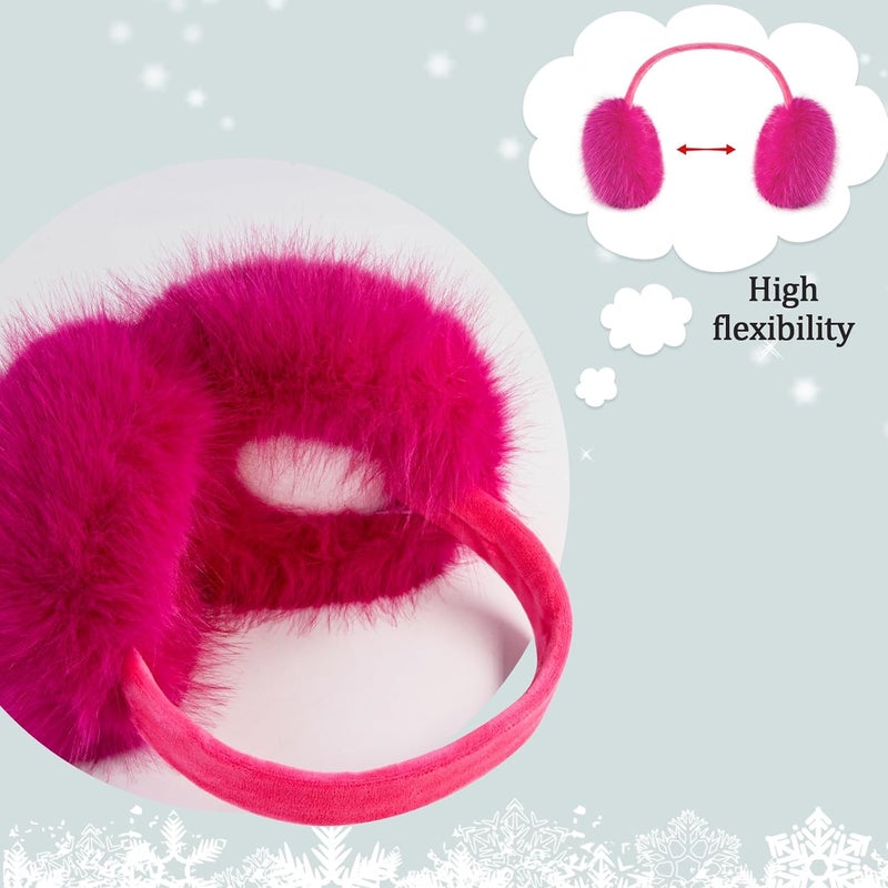 FSTEOE Women Winter Ear Muffs Foldable Girl Ear Warmer Fashion Furry Earmuff Soft Ear Cover Cold Weather - Image 4